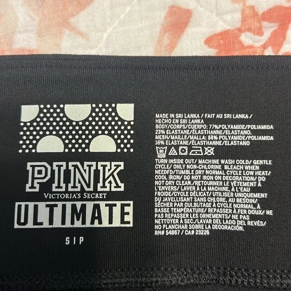 Pink Victoria’s Secret, Ultimate Black Leggings, Sz S Zippers on ankles, GUC - Picture 8 of 12
